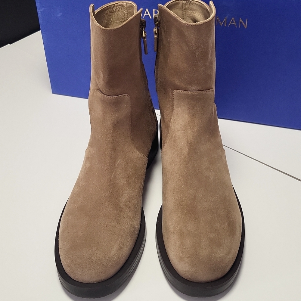 NIB$595 Stuart Weitzman 5050 Bold Zip Bootie Khaki Ankle Boots 11 - Picture 11 of 16